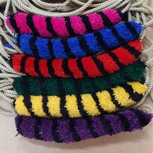 A Range of mini-ring ropes with different sallies using black and single other colour.