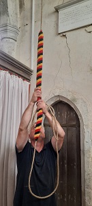 Maypole Bells tower rope in use.