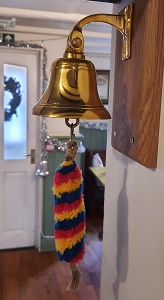 Small brass bell with Maypole Belles sally.