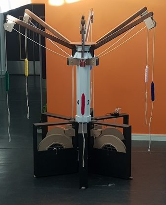 Maypole M6 bell ringing simulator at CCCBR Roadshow 2019. For training purposes each bell has been given a different monochrome coloured sally.